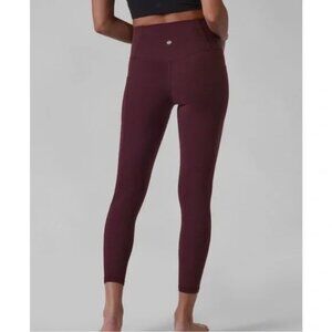 Athleta Salutation Stash 7/8 Burgundy Leggings XS